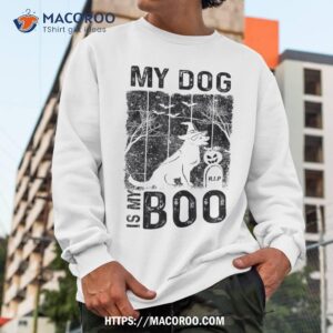 retro my dog is boo ghost hippie halloween spooky puppy shirt halloween presents sweatshirt
