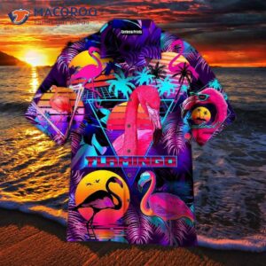 retro neon tropical flamingo hawaiian shirts 1