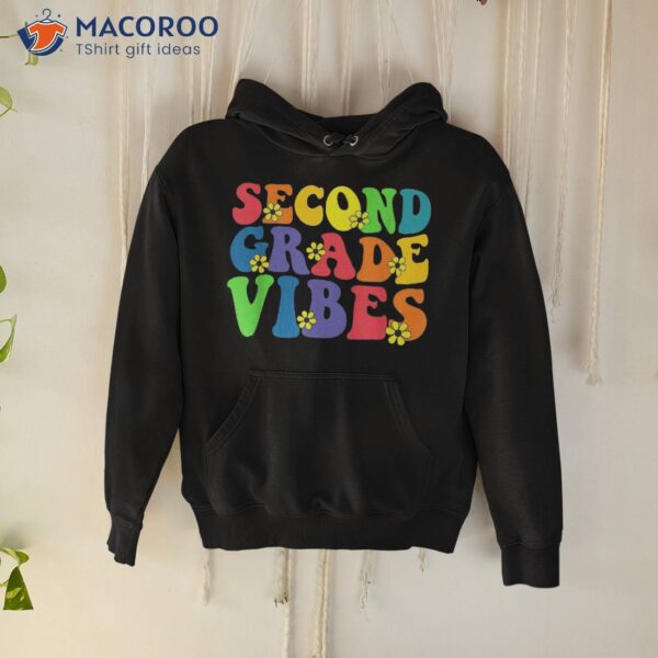 Retro Second 2nd Grade Vibes Back To School Teacher Boy Girl Shirt