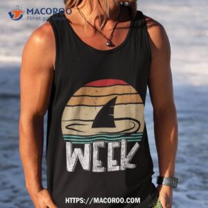 retro shark fin week 2023 lover ocean wildlife summer shirt tank top