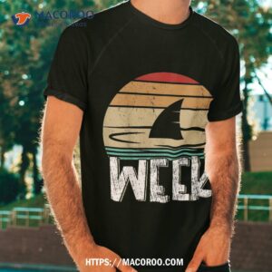 retro shark fin week 2023 lover ocean wildlife summer shirt tshirt