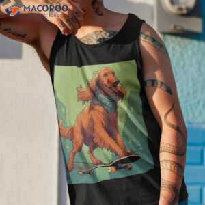 retro skateboarding irish setter dog skateboard shirt tank top 1