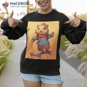 retro skateboarding woodchuck skateboard shirt sweatshirt