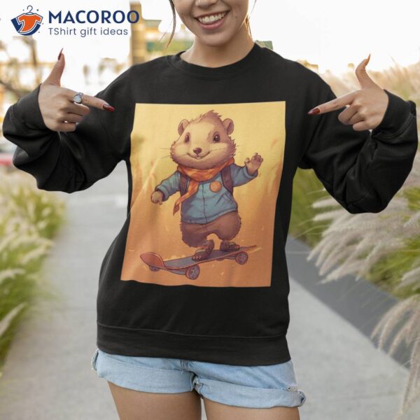 Retro Skateboarding Woodchuck Skateboard Shirt