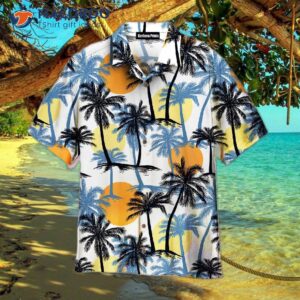 Retro Sunset Palm Tree Tropical Hawaiian Shirts