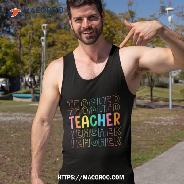 Retro Teacher Colorful Eletary School Teachers Shirt