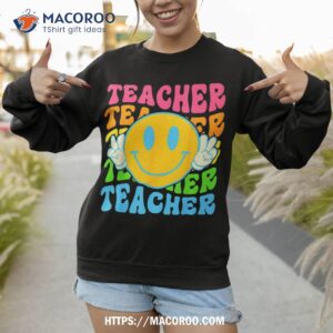 retro teacher happy smile face eletary school teacher shirt sweatshirt 1