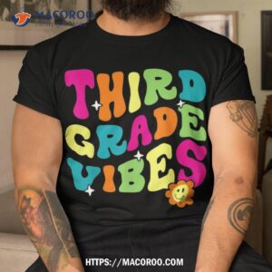 retro third grade vibes back to school 3rd grade teacher kid shirt tshirt
