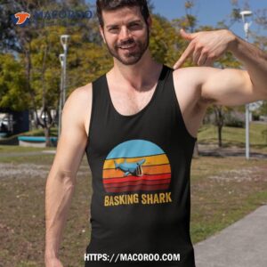 retro vintage style sunset basking shark shirt tank top