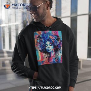 Rhythm Revival: Urban Melodies In Pop Street Art Black Woman Shirt
