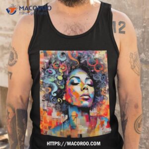 rhythm revival urban melodies in pop street art black woman shirt tank top 2