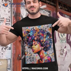 rhythm revival urban melodies in pop street art black woman shirt tshirt 1