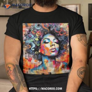 rhythm revival urban melodies in pop street art black woman shirt tshirt 2