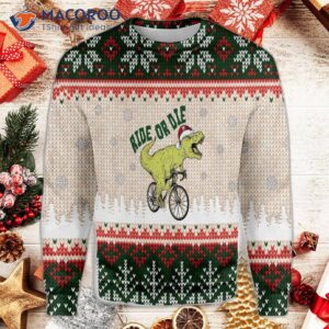 Ride Or Die T-rex Ugly Christmas Sweater