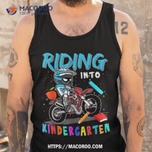 riding into kindergarten team kindergarten back to school shirt tank top