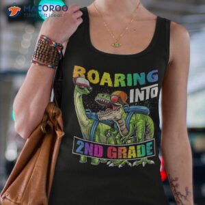 roaring 2nd grade dinosaur backpack back to school boys shirt tank top 4