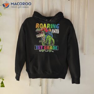 Roaring Into 1st Grade Dinosaur Backpack Back To School Boys Shirt