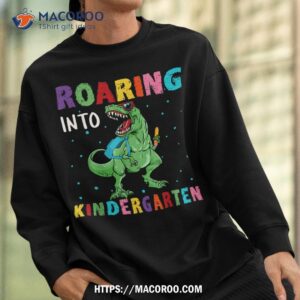 roaring kindergarten cool dinosaur back to school kids boys shirt sweatshirt