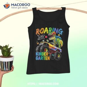 roaring kindergarten dinosaur back to school boys gift shirt tank top