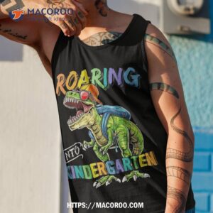 roaring kindergarten dinosaur t rex back to school boys gift shirt tank top 1