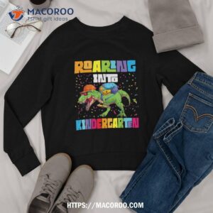 roaring kindergarten dinosaur t rex back to school boys shirt sweatshirt