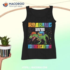 roaring kindergarten dinosaur t rex back to school boys shirt tank top