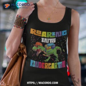 roaring kindergarten dinosaur t rex back to school boys shirt tank top 4