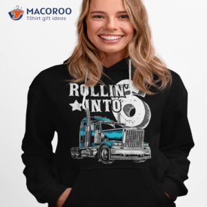 rollin into 6 big rig semi trailer truck 6th birthday gift shirt hoodie 1