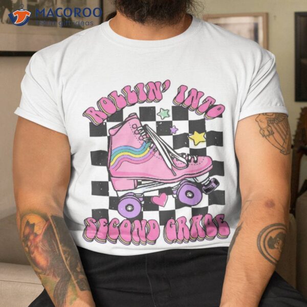 Rollin’ Into Second Grade Back To School Roller Skater Shirt