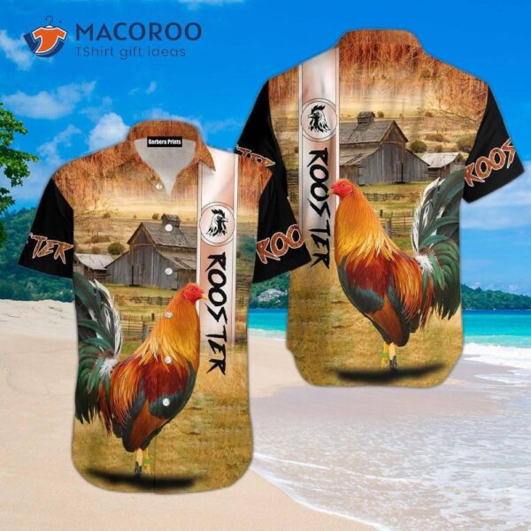 Rooster Chicken Ranch Grass Farm Hawaiian-style Shirts