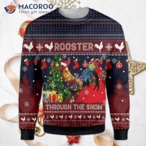 Rooster In The Snow Ugly Christmas Sweater