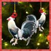 Rooster-shaped Custom Christmas Acrylic Ornament