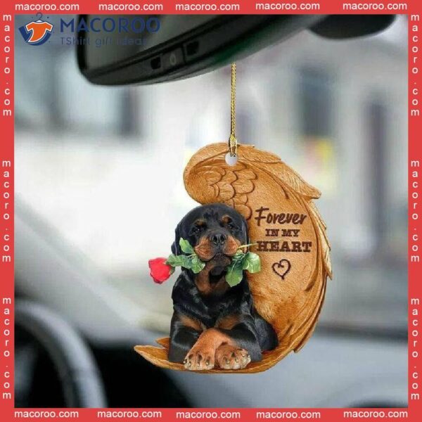 Rottweiler Forever In My Heart Custom-shaped Christmas Acrylic Ornament
