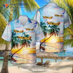 Royal Norwegian Air Force Saab Safari Hawaiian Shirt