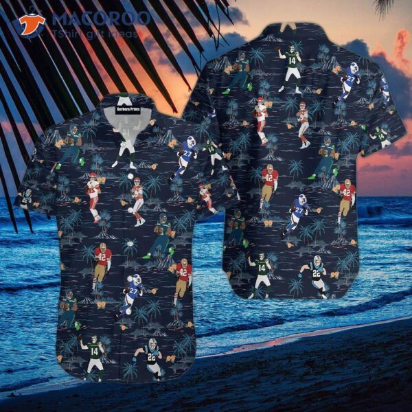 Rugby Football Blue Hawaiian Shirts