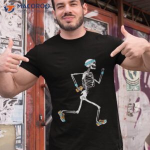 running skeleton funny shirt tshirt 1