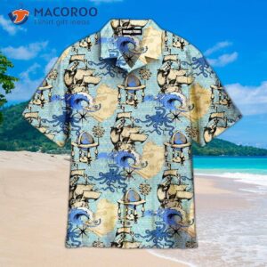 Sailboat, Octopus, And Sea Voyage Hawaiian Shirts