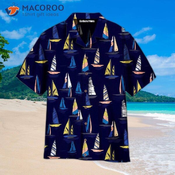 Sailboats On A Beach Wearing Hawaiian Shirts