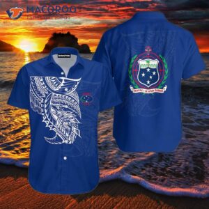Samoa Rugby Blue And White Hawaiian Shirts