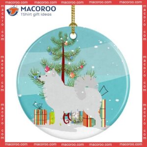 “samoyed Merry Christmas Tree” Ceramic Ornament