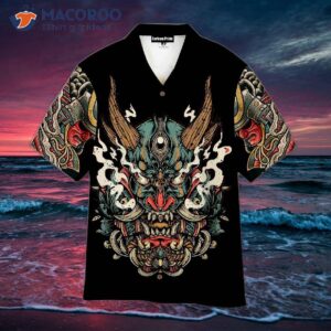 Samurai Tattooed Dark Hawaiian Shirts