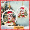 Santa Bulldog Custom-shaped Name Christmas Acrylic Ornament