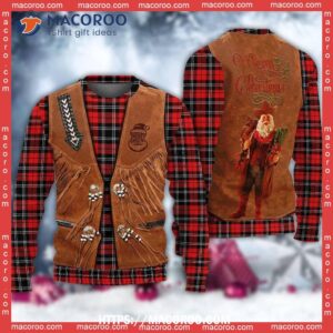 santa cowboy christmas vintage funny christmas sweaters 5