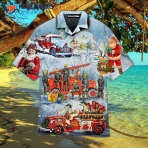 Santa Firefighter Christmas Hawaiian Shirt