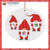 Santa Gnome White Christmas Ceramic Ornament