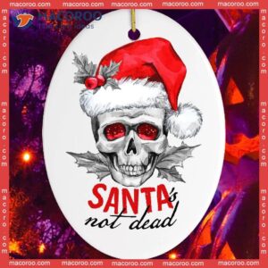 Santa Is Not Dead Skull Christmas Ceramic Ornament