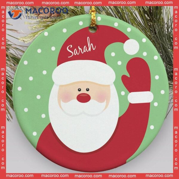 Santa’s Custom Name Christmas Ceramic Ornament