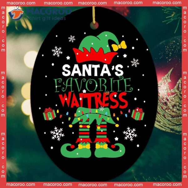 Santa’s Favorite Waitress Christmas Ceramic Ornament