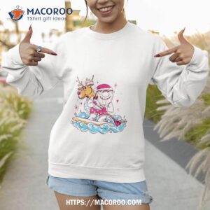 santa surfing christmas holiday vacation shirt sweatshirt