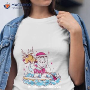 Santa Surfing Christmas Holiday Vacation Shirt